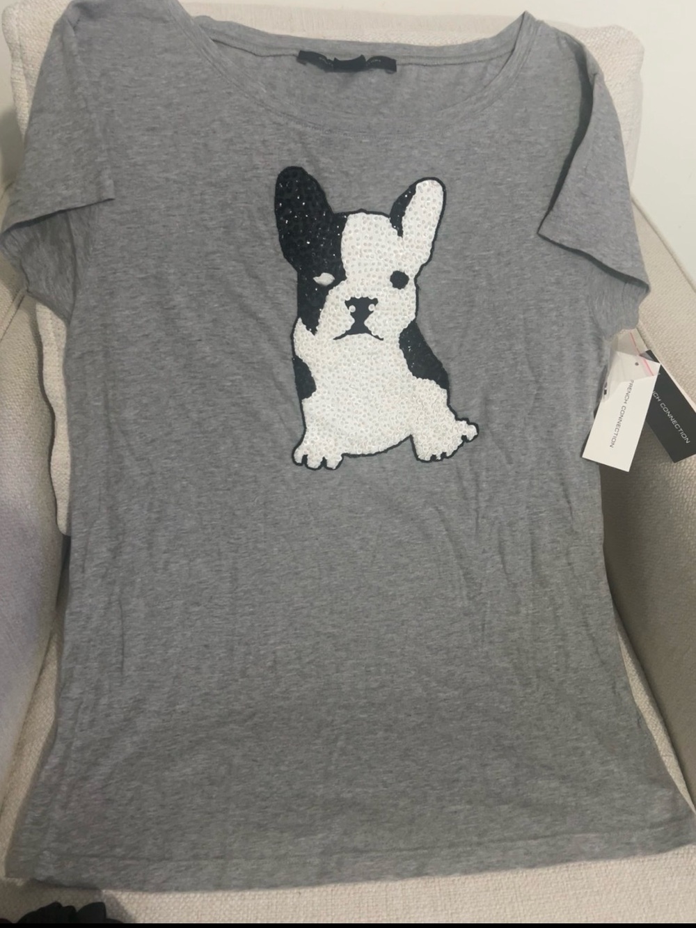 French Connection Gray Crewneck Tee